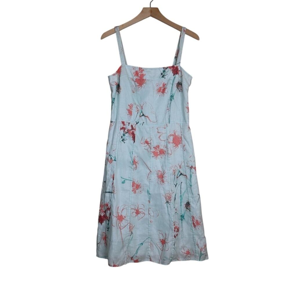 Ann Taylor Women's 8 Linen Cottage Watercolor Floral Lined Sundress